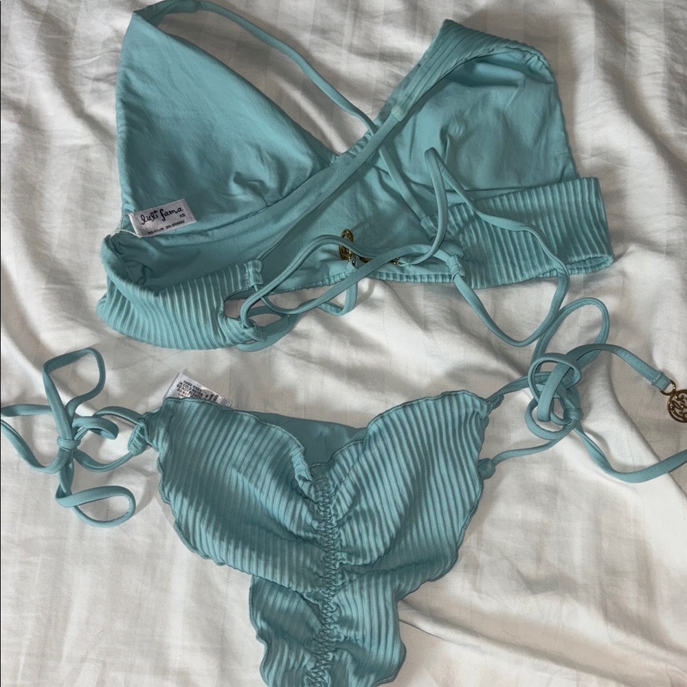 Luli Fama blue Ribbed Bikini Set XS - Picture 7 of 7